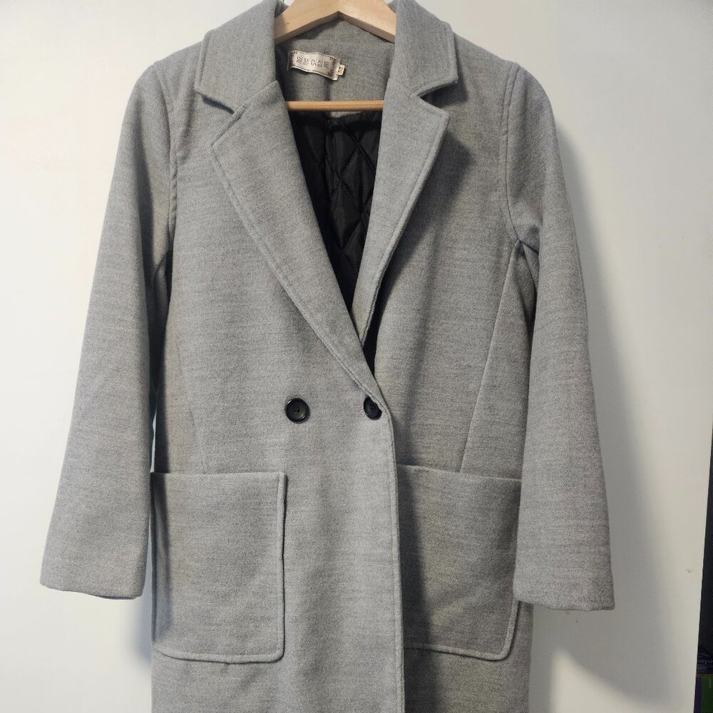 grey double breasted coat